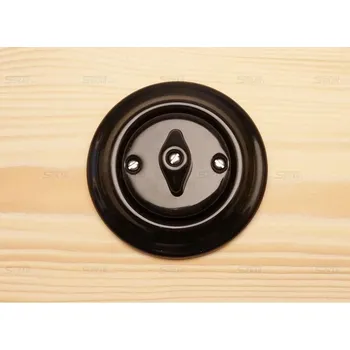 vypínač Spínač otočný DECENTO č.6 černý 3560K-C06345N