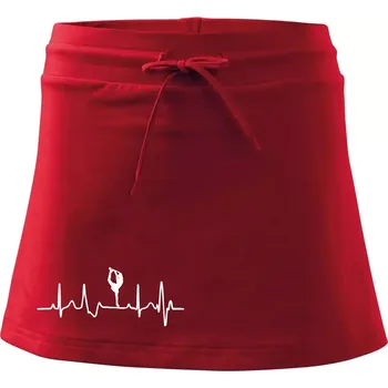 Dámská sukně EKG bruslařka - Sportovní sukně - two in one - L ( Červená )