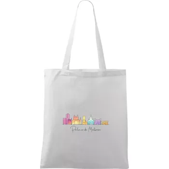 Nákupní taška Mallorca - Siluety památek - barevné - Taška bavlněná - 42 x 38 cm ( Bílá )