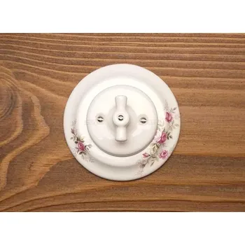 vypínač Vypínač keramický č.7 kom. otočný dekorovaný