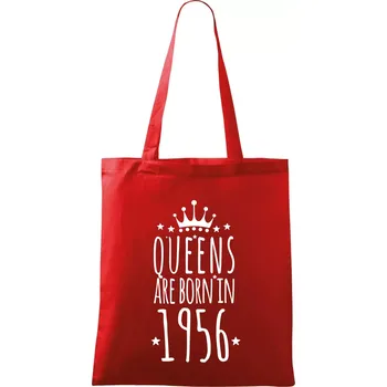 Nákupní taška Queens are born in 1956 - Taška bavlněná - 42 x 38 cm ( Červená )