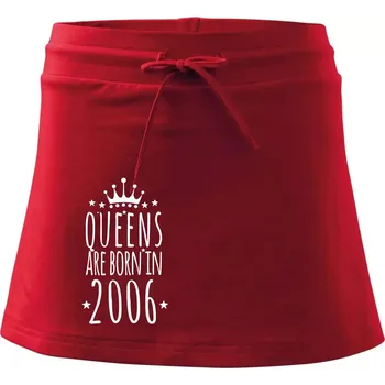 Dámská sukně Queens are born in 2006 - Sportovní sukně - two in one - XS ( Červená )