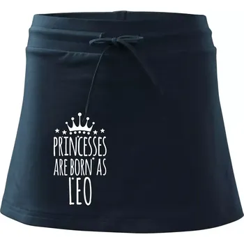 Dámská sukně Princesses are born as Leo - Lev - Sportovní sukně - two in one - XL ( Námořní modrá (velmi tmavá - téměř černá) )