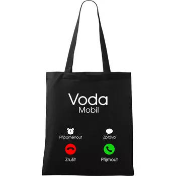 Nákupní taška Voda volá - Taška bavlněná - 42 x 38 cm ( Černá )