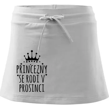 Dámská sukně Princezny se rodí v prosinci - Sportovní sukně - two in one - XS ( Bílá )
