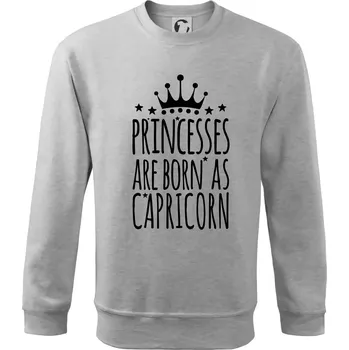 Chlapecké tričko Princesses are born as Capricorn - Kozoroh - Mikina Essential dětská - 146 cm/10 let ( Světlešedý Melír )