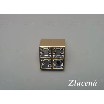 Nábytkové kování WPO 550.016.KRGP zlacená swarovski kameny 2x2