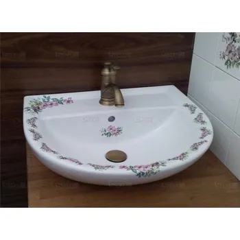 Umyvadlo Umyvadlo půlkulaté 55cm dekorované