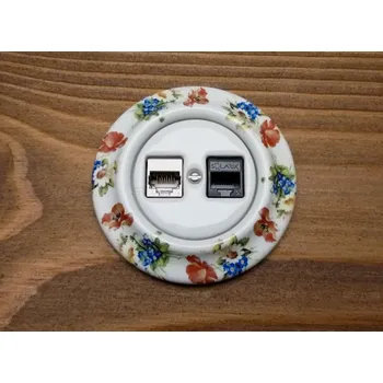 vypínač Datová zás. DECENTO 5014K-C01018 dek. + 2xkonektor