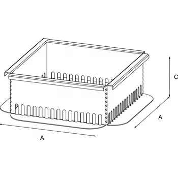Hliníková ohrada střešní vpusti, bez poklopu - 250x250mm