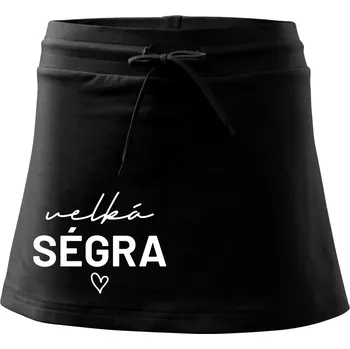 Dámská sukně Velká ségra - nápis na prsou - Sportovní sukně - two in one - XL ( Černá )