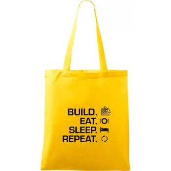 Build eat sleep repeat - cihly - Taška bavlněná - 42 x 38 cm ( Žlutá )