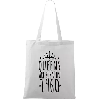 Queens are born in 1960 - Taška bavlněná - 42 x 38 cm ( Bílá )