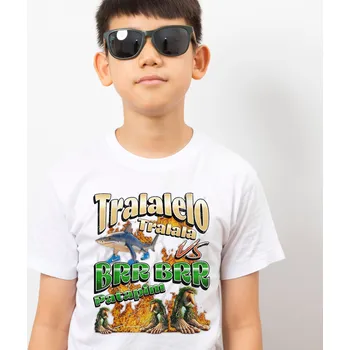 Tričko Italian Brainrot - Tralalelo Tralala vs Brr Brr Patapim Barva: Bílá, Velikost: 146 cm/10 let, Střih: Pánské