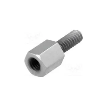 Spojovací materiál Distanční sloupek se závitem 6mm Vnit.závit M3 mosaz nikl