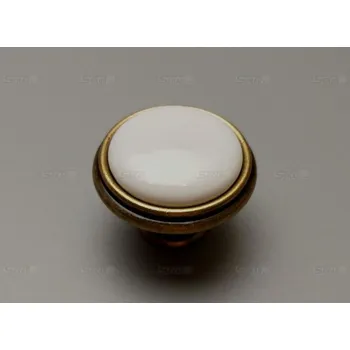 Nábytkové kování 24P77.0351A.09 porcelánová knopka bílá