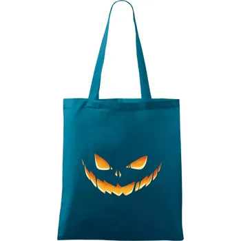 Svítící dýně - Taška bavlněná - 42 x 38 cm ( Petrolejová )