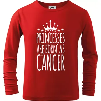 Princesses are born as Cancer - Rak - Triko dětské Long Sleeve - 146 cm/10 let ( Červená )