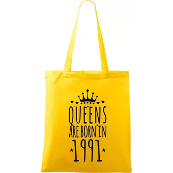 Queens are born in 1991 - Taška bavlněná - 42 x 38 cm ( Žlutá )