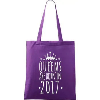 Queens are born in 2017 - Taška bavlněná - 42 x 38 cm ( Fialová )