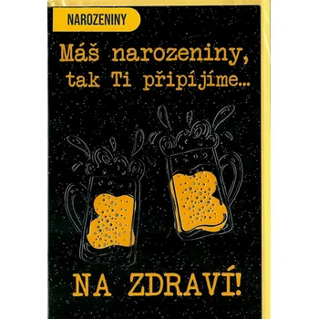 Nekupto Přání k narozeninám 115 x 170 mm Pivo Nekupto Přání k narozeninám 115 x 170 mm Pivo