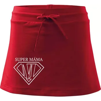 Dámská sukně Super Máma logo - Sportovní sukně - two in one - XS ( Červená )
