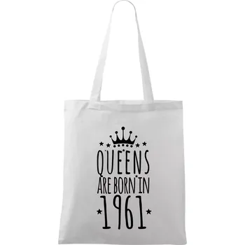 Nákupní taška Queens are born in 1961 - Taška bavlněná - 42 x 38 cm ( Bílá )