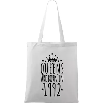 Queens are born in 1992 - Taška bavlněná - 42 x 38 cm ( Bílá )