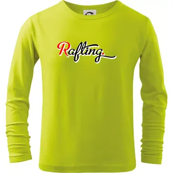 Chlapecké tričko Rafting retro - Triko dětské Long Sleeve - 146 cm/10 let ( Limetková )