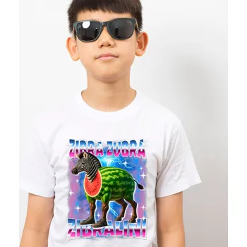 Pánské tričko Tričko Italian Brainrot - Zibra Zubra Zibralini Barva: Bílá, Velikost: 3XL, Střih: Dámské