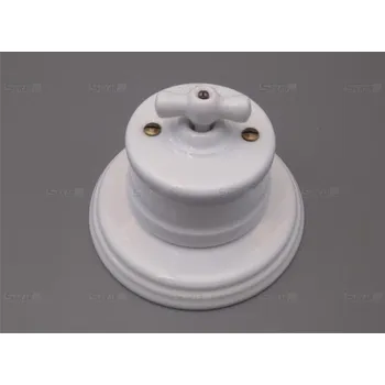 Elektrická zásuvka Porcelánový bílý vypínač Garby s podložkou