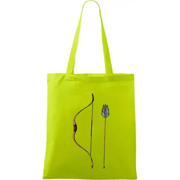 Luk a šíp kresba - Taška bavlněná - 42 x 38 cm ( Limetková )