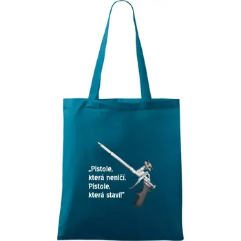 Pistole která staví - Taška bavlněná - 42 x 38 cm ( Petrolejová )