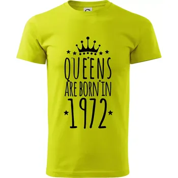 Queens are born in 1972 - Klasické pánské triko vyšší gramáže - 4XL ( Limetková )