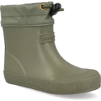 Chlapecké holínky Barefoot dětské gumáky Bundgaard - Cover army zelené Velikost: 22