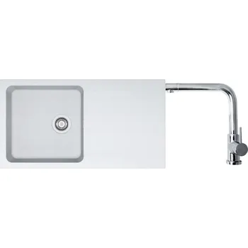 Granitový dřez Set Franke OID 611 Tectonite Bílá + baterie Franke FN 0143 Chrom