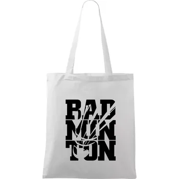 Badminton nápis - Taška bavlněná - 42 x 38 cm ( Bílá )