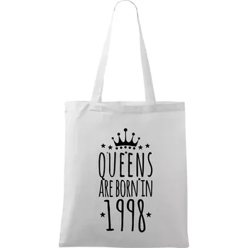 Queens are born in 1998 - Taška bavlněná - 42 x 38 cm ( Bílá )