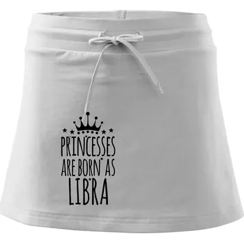 Dámská sukně Princesses are born as Libra - Váhy - Sportovní sukně - two in one - XS ( Bílá )