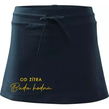 Dámské oblečení Od zítra budu hodná ZLATÁ - Sportovní sukně - two in one - XL ( Námořní modrá (velmi tmavá - téměř černá) )