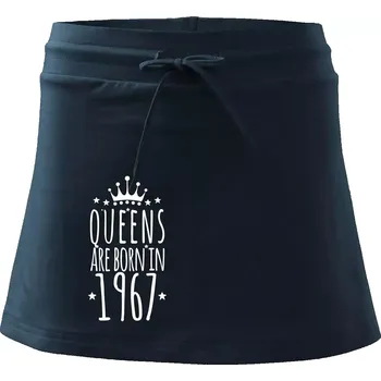 Dámská sukně Queens are born in 1967 - Sportovní sukně - two in one - S ( Námořní modrá (velmi tmavá - téměř černá) )