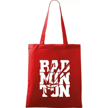 Badminton nápis - Taška bavlněná - 42 x 38 cm ( Červená )