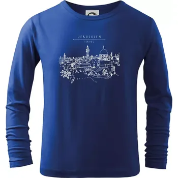 Chlapecké tričko Kreslený Jeruzalém - Triko dětské Long Sleeve - 122 cm/6 let ( Královská modrá )