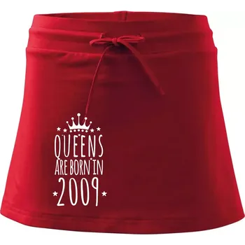 Dámská sukně Queens are born in 2009 - Sportovní sukně - two in one - XS ( Červená )