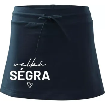 Dámské oblečení Velká ségra - nápis na prsou - Sportovní sukně - two in one - S ( Námořní modrá (velmi tmavá - téměř černá) )