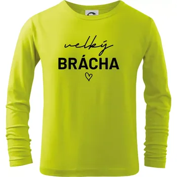 Dětská móda Velký brácha - nápis na prsou - Triko dětské Long Sleeve - 146 cm/10 let ( Limetková )