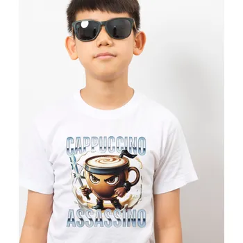 Pánské tričko Tričko Italian Brainrot - Assasino Cappuccino v2 Barva: Bílá, Velikost: XL, Střih: Dámské