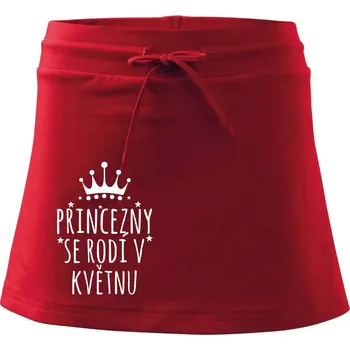 Dámská sukně Princezny se rodí v květnu - Sportovní sukně - two in one - XL ( Červená )