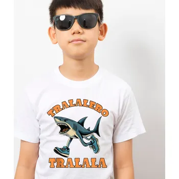 Chlapecké tričko Tričko Italian Brainrot - Tralalero Tralala Barva: Černá, Velikost: 122 cm/6 let, Střih: Dámské