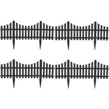 Zahradní obrubník Sada 4 ks zahradních plůtků SOLIRA 60x32 cm černá